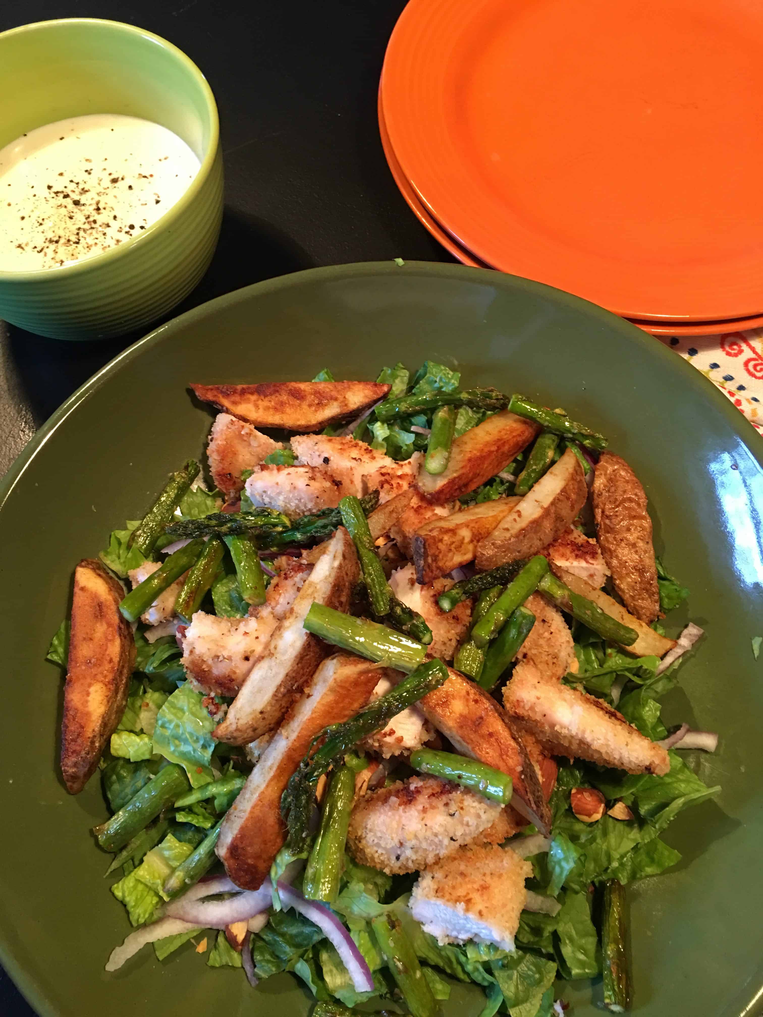 Crispy Chicken Salad with Cheddar Cheese Dressing