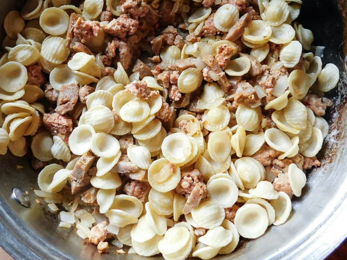 One Pot Sausage Orecchiette