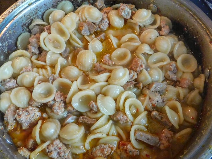 One Pot Sausage Orecchiette