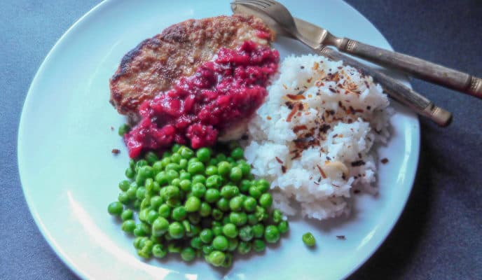 Pan Seared Pork Chops with Cherry Salsa