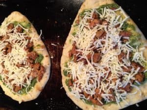 Sausage and Pesto Pizzette