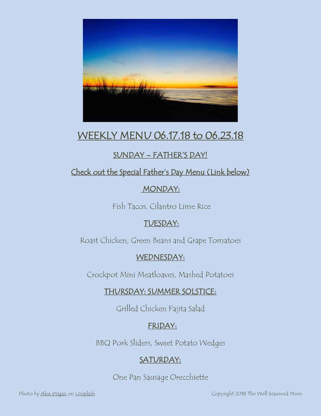 Weekly Menu 06.17.18