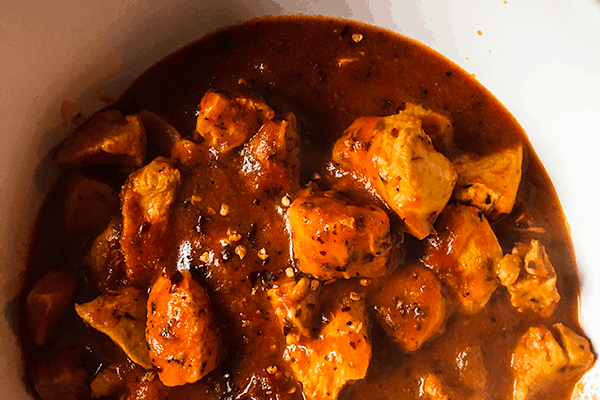 Chicken Fra Diavolo in a white bowl