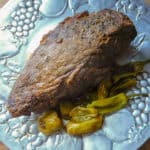 Mississippi Crock Pot Roast On Platter with peppers