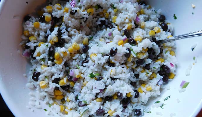 Mexican Rice, Bean & Corn Salad