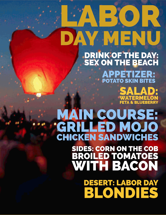 Labor Day Menu 2018