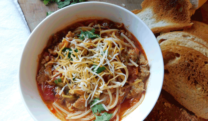 You need to try this Easy Sausage Noodle Bowl