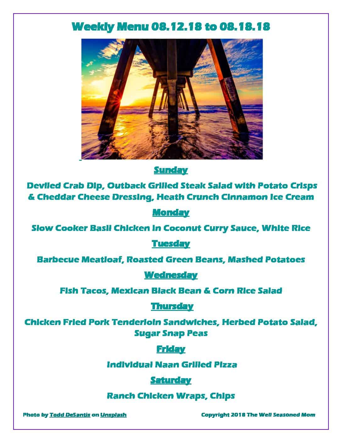 Weekly Menu 08.12.18