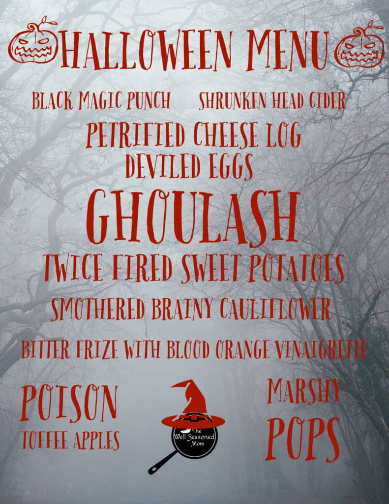 Halloween Party Menu