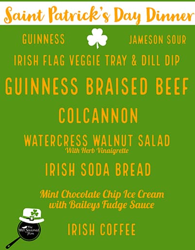 Saint Patrick's Day Menu from weekly menu 03.17.19
