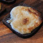 Prepared Pumpernickel Onin Toasties closeup