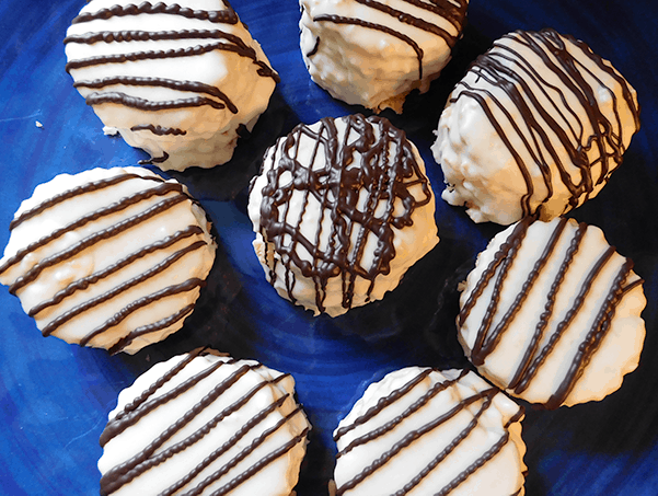 Platter of ready to eat Zebra Cake