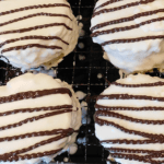 Close up of four Zebra Cake