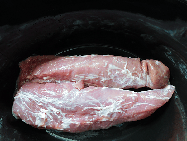 Raw Pork Tenderloin in the crockpot