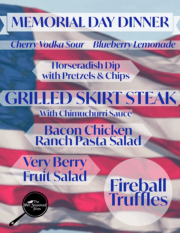 Menu for Memorial Day Dinner