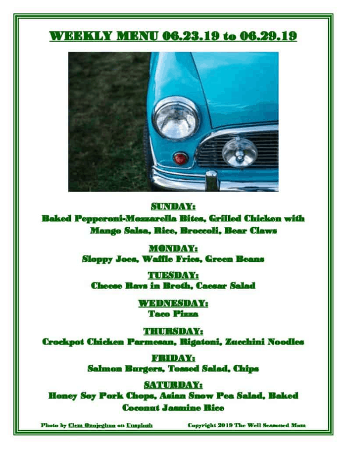 Weekly Menu 06.23.19