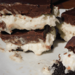 Side view of Almond Joy Brownies