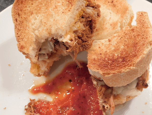 Closeup of Italian Beef Sandwiches