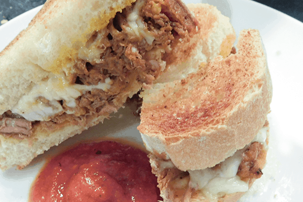 Cut away view of Italian Beef Sandwiches