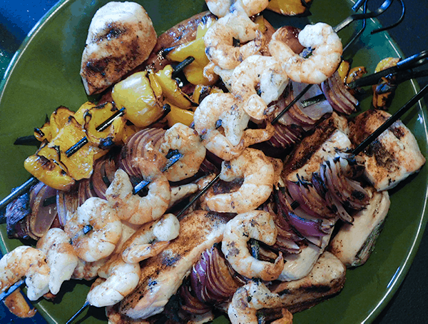 Grilled Jambalaya in a serving bowl