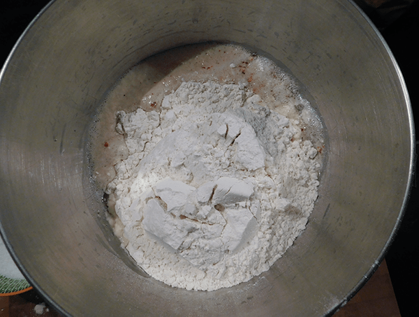 Flour & Yeast working towards dough
