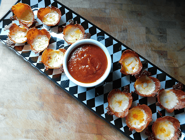 Pepperoni Cheese Bites on serving platter