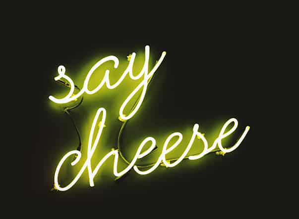 Say Cheese neon sign