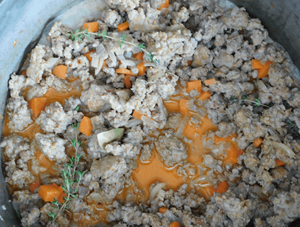 Sausage Ragu with herbs, wine and milk