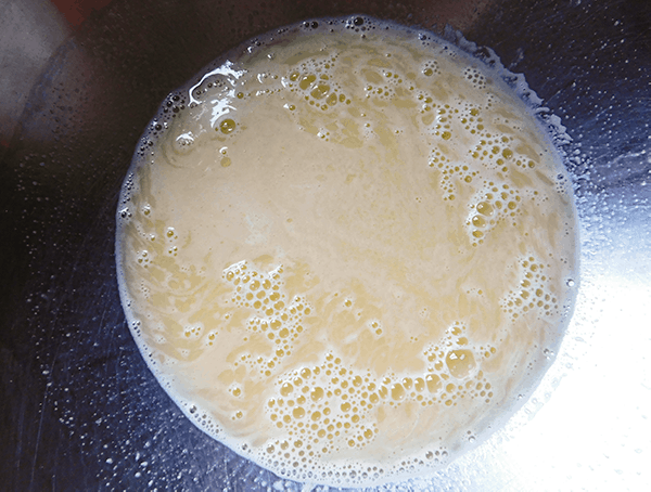 Batter in progress in the big bowl 