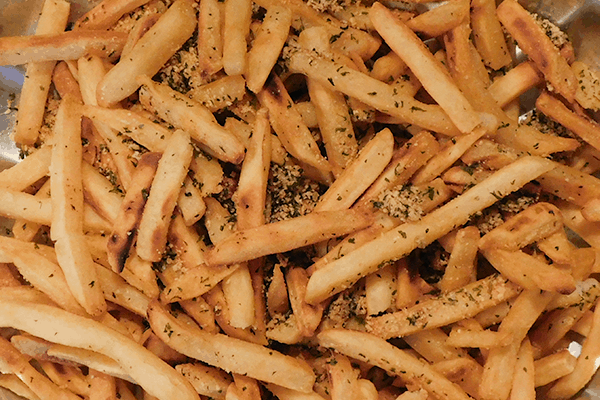 Spiced French Fries in a serving dish