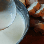Closeup of Garlic Alfredo Sauce in bowl