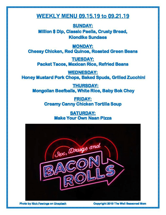 Weekly Menu 09.15.19