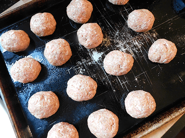 Mongolian Meatballs formed and ready to go into oven