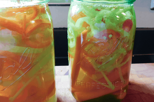 Quick Pickles ready for the refrigerator