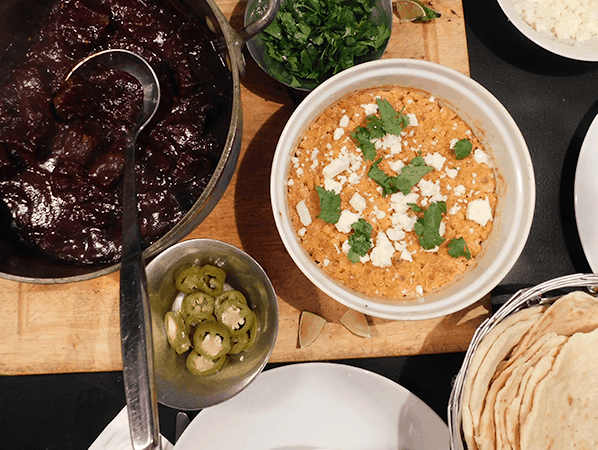 Mexican Street Corn Caasserole in a buffet