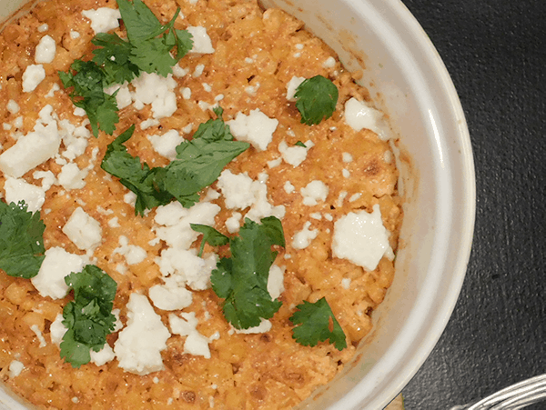Mexican Street Corn Casserole cooked and ready to eat