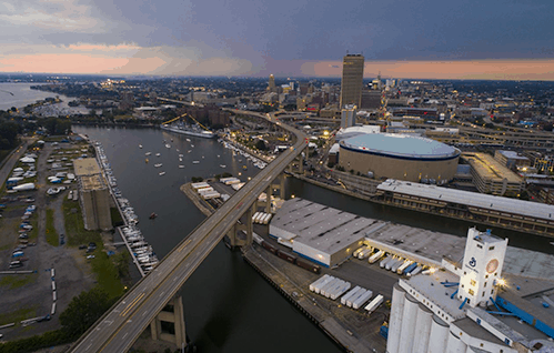 Buffalo Skyway view from the air