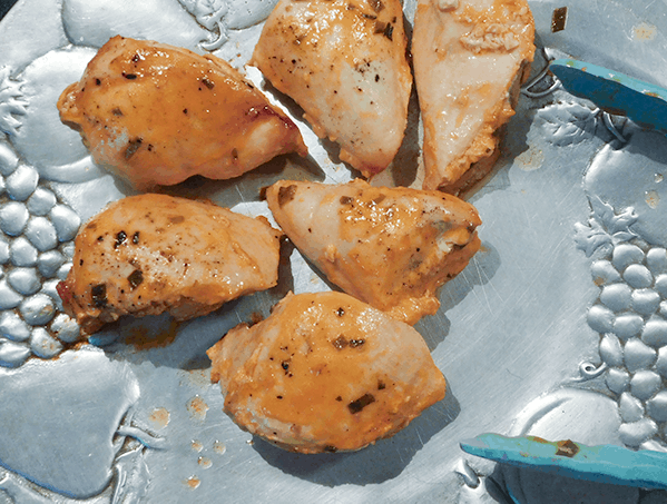 Cooked French Chicken on a Platter