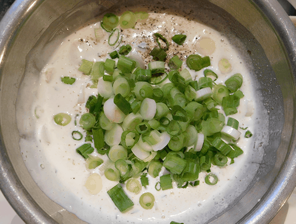 Ranch dressing with chopped green onions