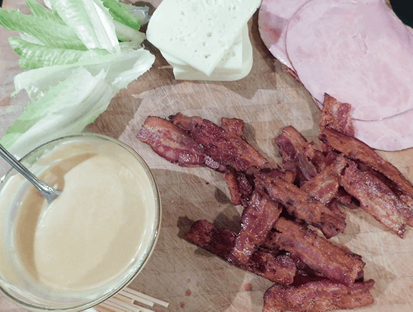 Ingredients for Crispy Chicken Club Sandwich