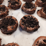 Mocha Chocolate Covered Oreos on marble platter