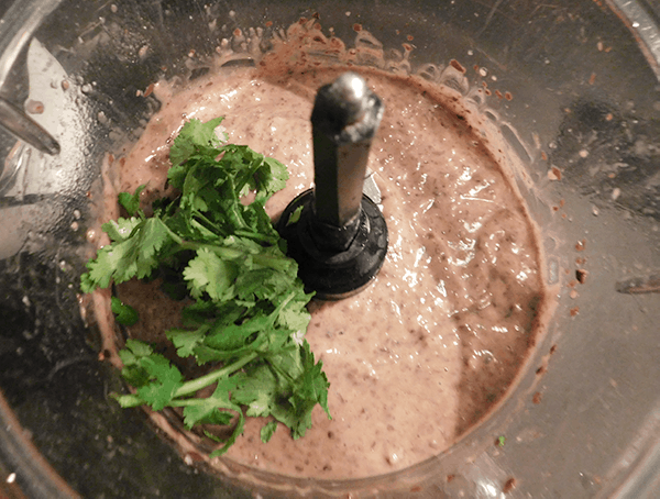 Black Bean Dip in a food processor 