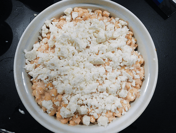 Six Layer Corn Dip ready for the oven