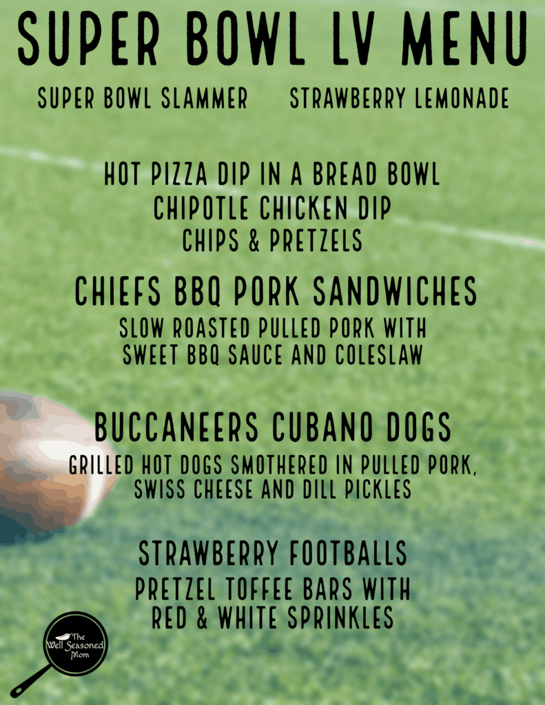 sUPER bOWL mENU 2021