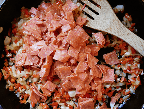 Pepperoni added to Italiano Burger topping