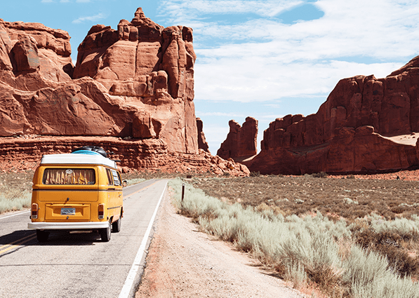 Heading into Arches National Park on Weekly Menu 10.11.20