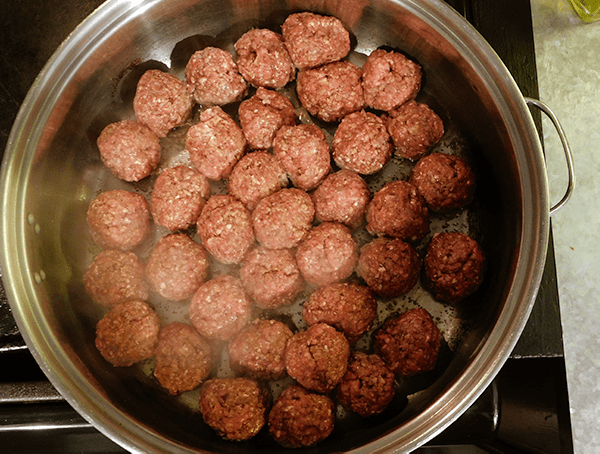 Mexican Meatballs cooking