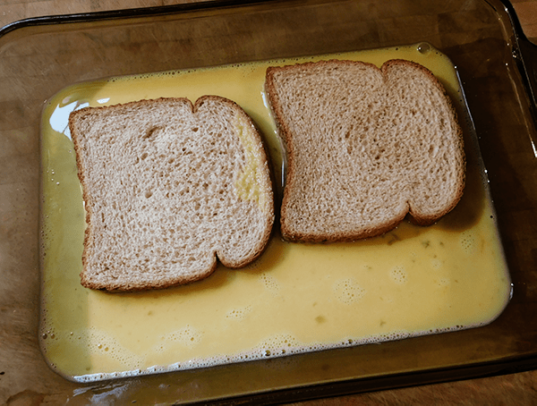 French toast in the coating liquid