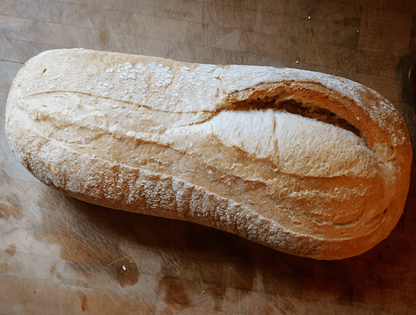 Italian bread before the cuts