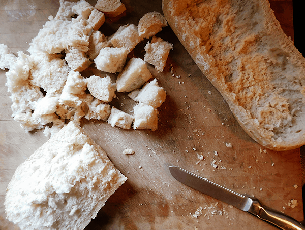 Chunks of bread